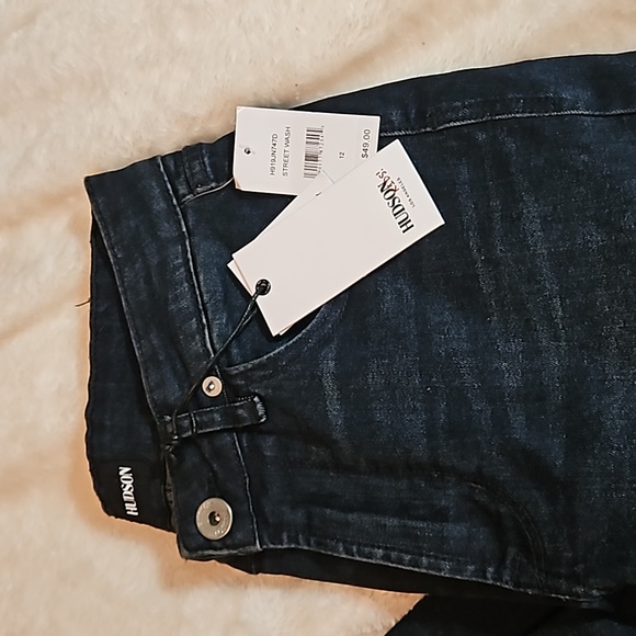 Hudson Girls Jude Original Skinny Fit Street wash Dark Blue Jeans size 12 - Picture 3 of 8